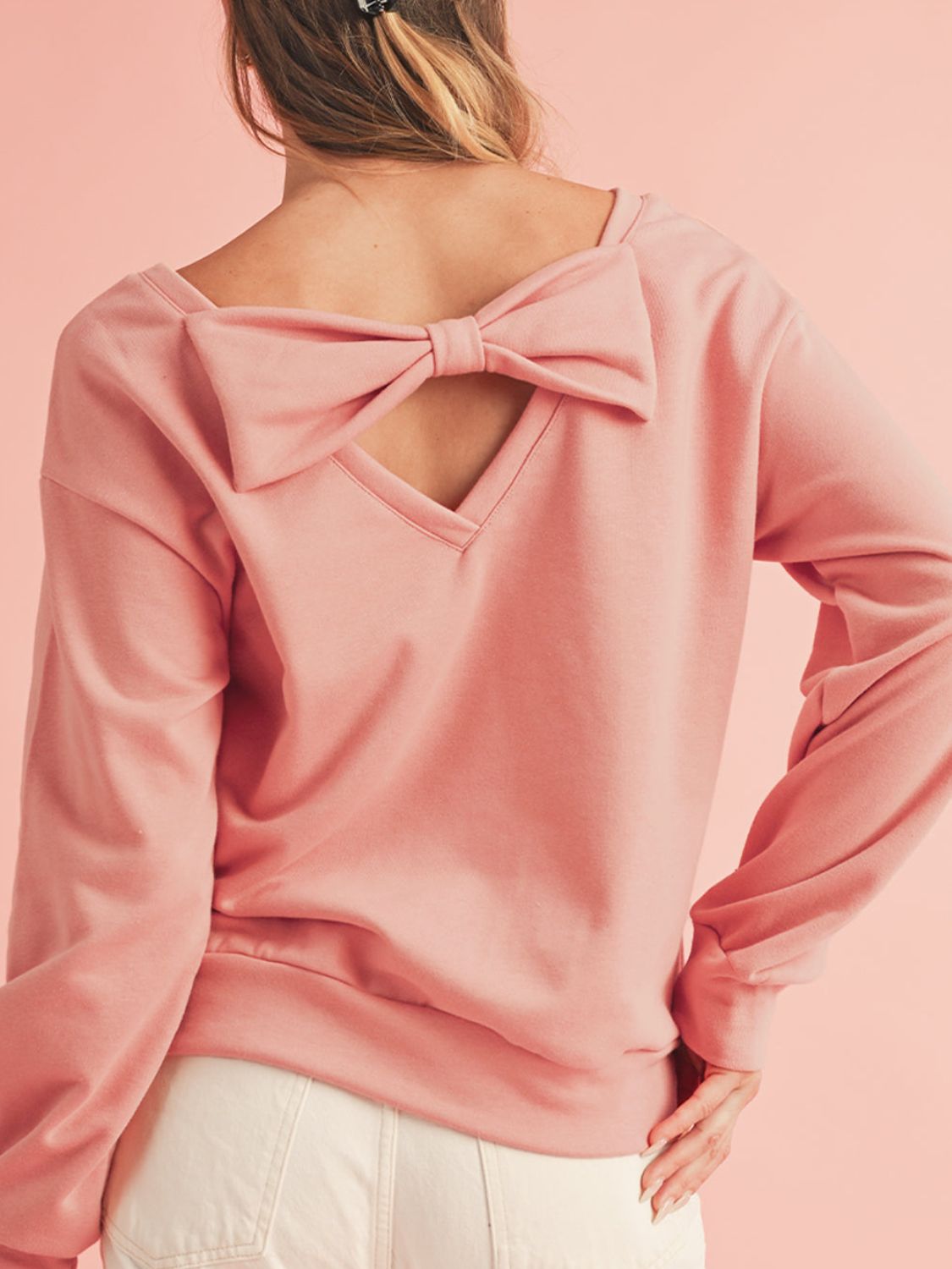 Trendy Touch Bow Detail Sweatshirt